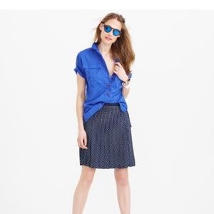 J Crew Stitched-Down Pleated Mini in Grid Dot